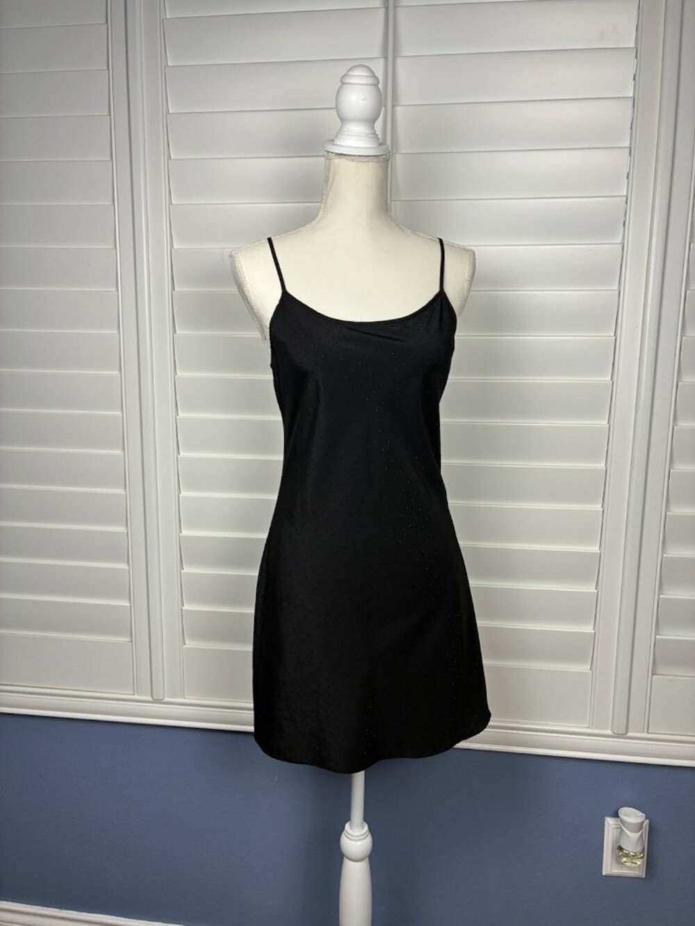 RACHEL Rachel Roy Women’s 2 Black Tonal Dot Mini Slip Dress Adjustable Straps